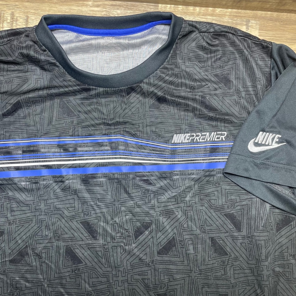 Nike Premier P1 Athletic Performance T Shirt Geometric Men's XL Black‎ Wicking